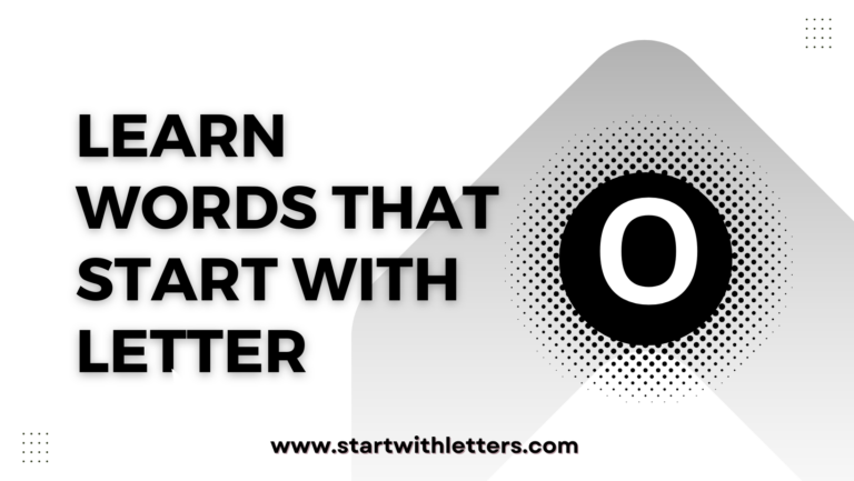 5 Letter Words That Start With O