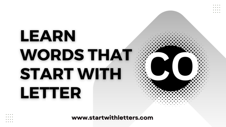 Words That Start With CO and Have 5 Letters